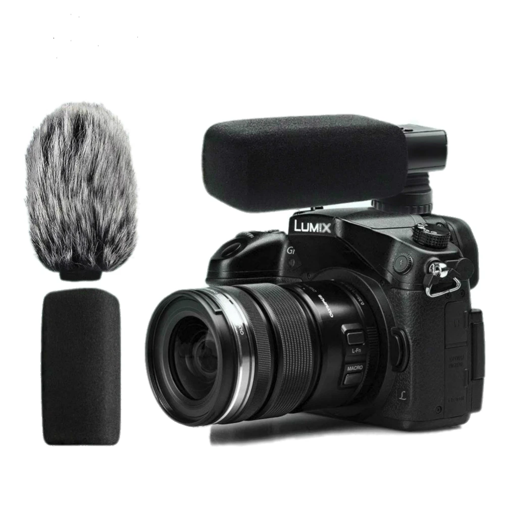 

RYH Aluminum Alloy Camera Microphone Condenser Recording Microphone 3.5mm MIC For DSLR Camera Canon Nikon Sony Vlog Microfone