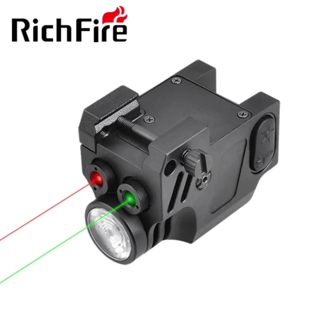 

Multifunctional Richfire Weaponlight 3 in 1 Red and Green Dual Laser Sight LED Combo Pistol Light Torch for 20mm Rail Mounted