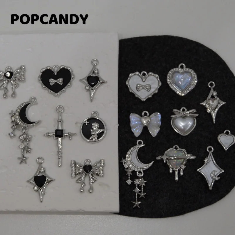 Girl pendant earrings hairpin bracelet jewelry necklace DIY accessories micro-studded moon bow.