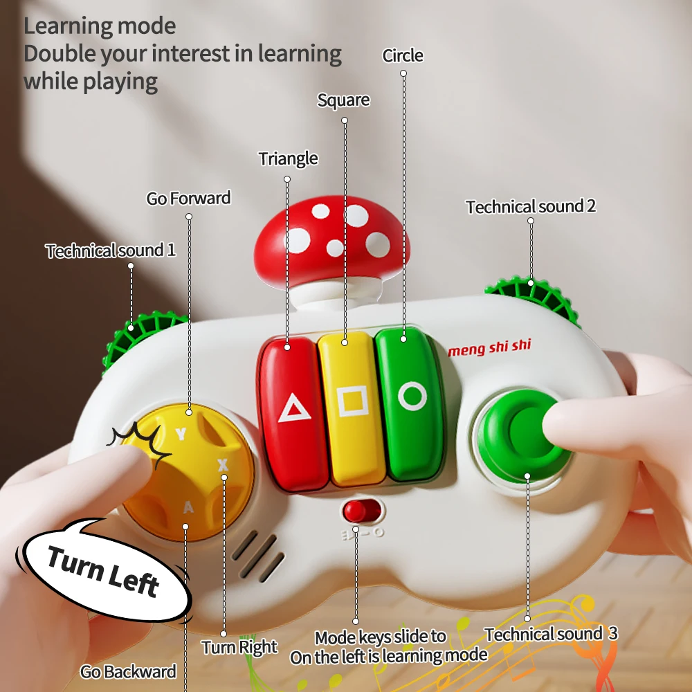 3 Modes Baby Learning Machine Puzzle Simulation Gamepad Finger Piano Toy with Music Lights Color shape Cognition Educational Toy