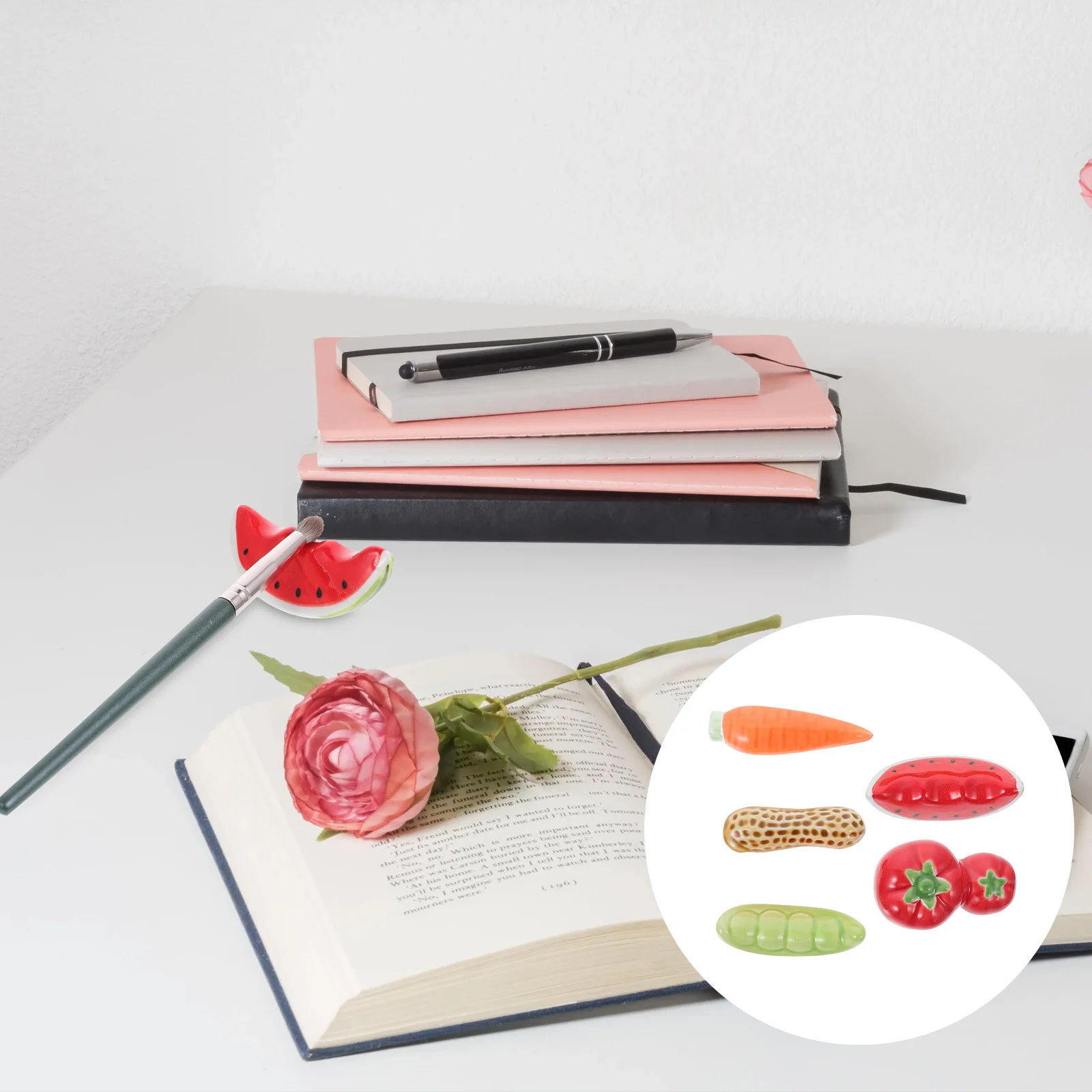 

5Pcs Ceramic Brush Pen Stand Premium Material Sturdy Specially Designed for Calligraphy Painting Chinese Brush Rack