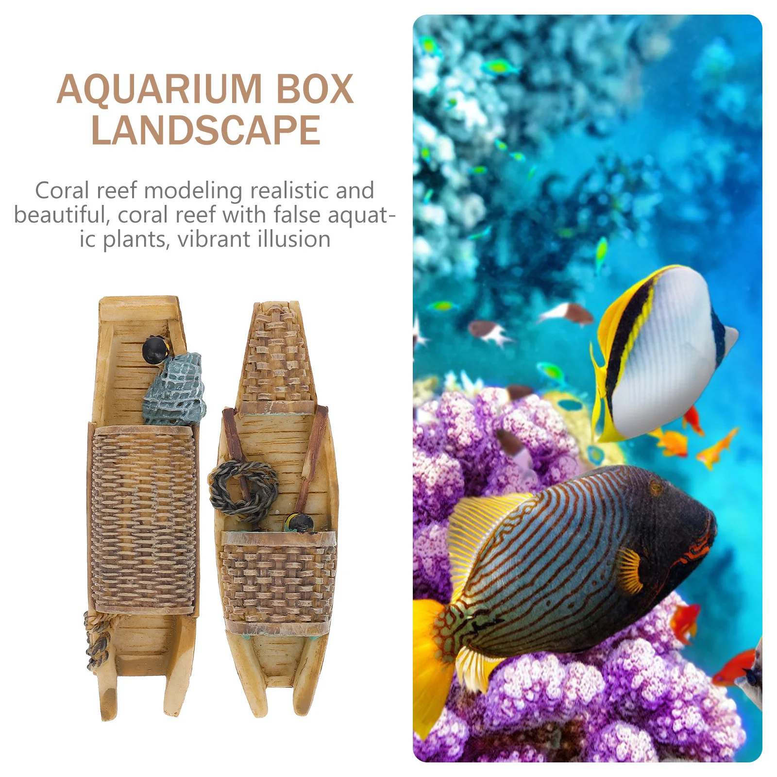 

2 pcs Resin Crafts Lightweight Aquarium Decor Aquarium Fish Tank Decor Artificial Ship Decoration Pet Supplies