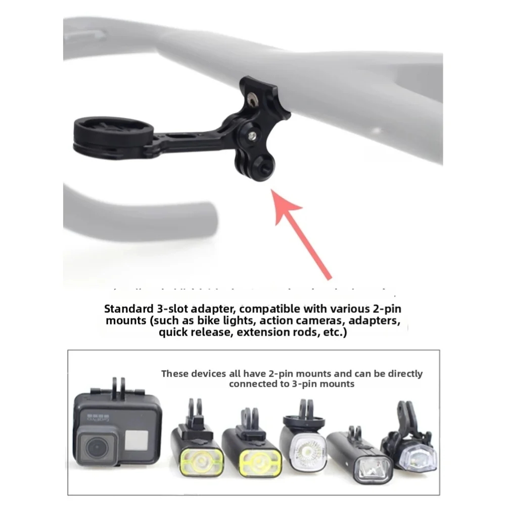 Bike /Mount /Handlebar Bracket Aluminum Alloy Dual Slot For Trek For SLR Gen7 Integrated Bar For Garmin SPORT Computer Light view 3