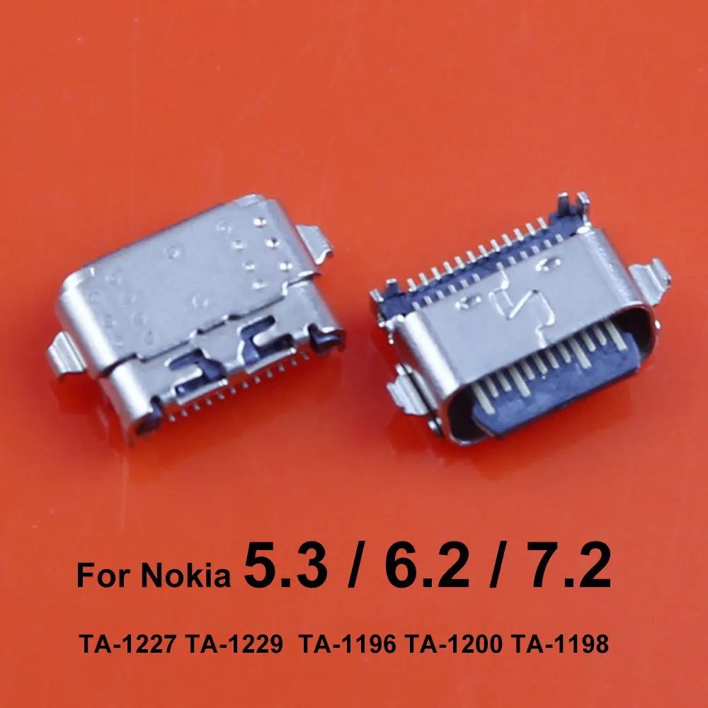 JCD 2PCS USB Charging Port Dock Connector Charger Socket For Nokia 5.1 6.1 7.1 8.1 Plus 6 7 8 5.3 6.2 7.2 X6 X7 TA-1200