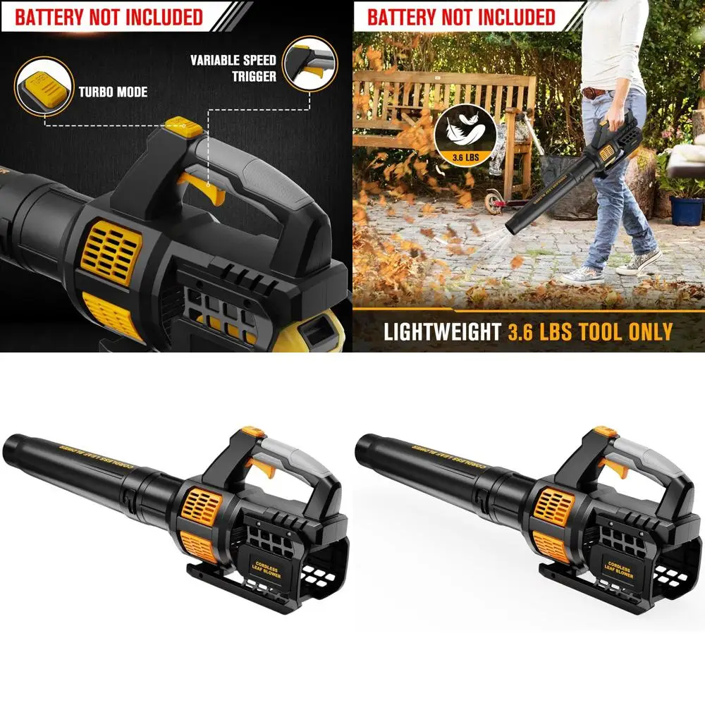 

Электрическая воздуходувка для листьев 20В Max 400 см, с регулировкой скорости и режимом Turbo, совместима с аккумуляторными инструментами для ухода за газоном