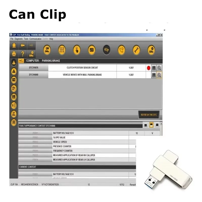 Auto Diagnostic Software Can Clip V215 For Renault V220/V212/V211 Gifts Reprog V191+Pin Extractor V2+Dialogy V4.72 Link