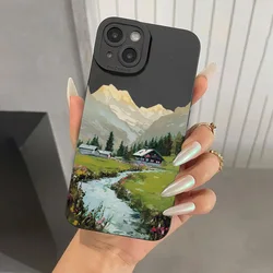 For Xiaomi Redmi Note 13 12 Pro Plus 5G 12S 11S 11 10S 10 Redmi 12 13 13C Silicone Case Rural Scenery Painting Soft Cover Funda