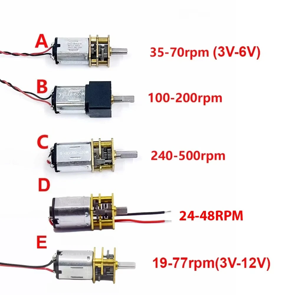 GA12-N20 DC 3V 5V 6V Mini N20 Całkowicie metalowy silnik z przekładnią zębata 35/70/100/200/500 obr/min Wolnoobrotowy silnik mikroredukcyjny o dużym momencie obrotowym