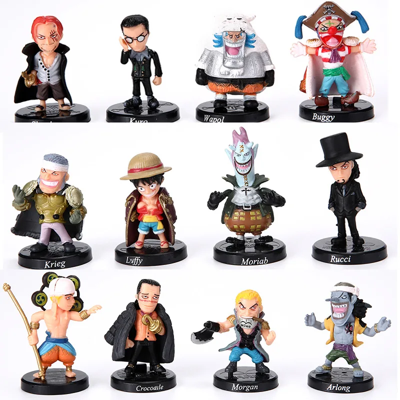 

Набор из 12 коллекционных фигурок One Piece Q-версии: Луффи, Зоро, Чоппер. Аниме-фигурки, украшения для торта, миниатюрные ландшафтные декорации.