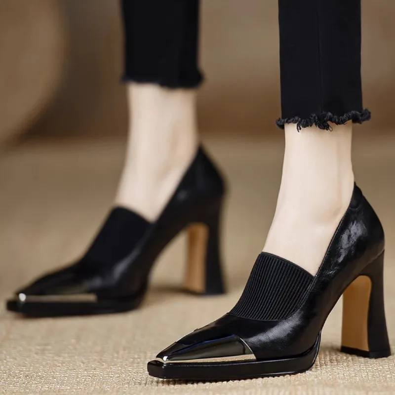 Luxury High Heels Women\'s Fashion 2026 Spring and Autumn Slippers Thick Heel Designer Casual Shoes Only Zapatos De Mujer