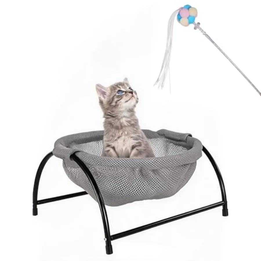 

Elevated Cat Bed, Free-Standing Cat, Pet Bed with Metal Frame for Indoor Outdoor, Pet Bed Suitable for Summer Machine Washable