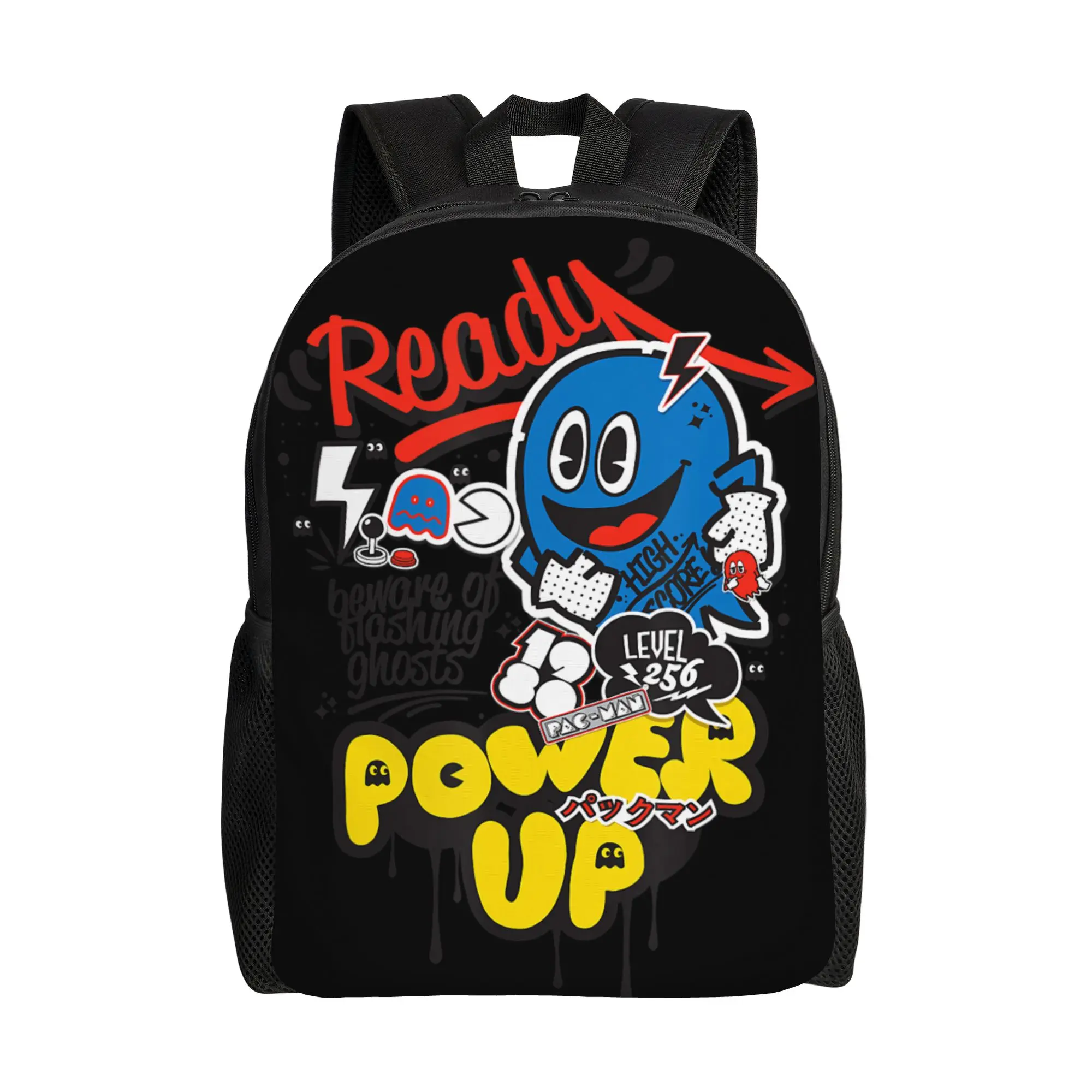 

Bandai backpacks PAC MAN36 Daypack mochila Office Work Zipper Closure Rucksack