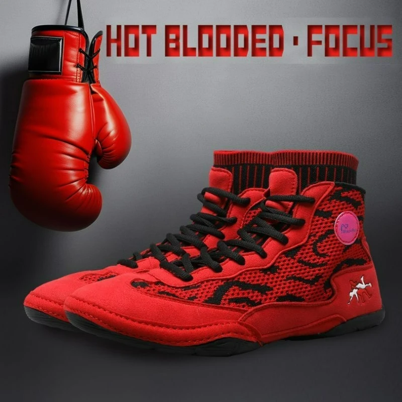 Professional Wrestling Shoes Men Designer Sock Boxing Shoes Mens Mesh Breathable Fighting Shoes for Man Gym Training Shoe