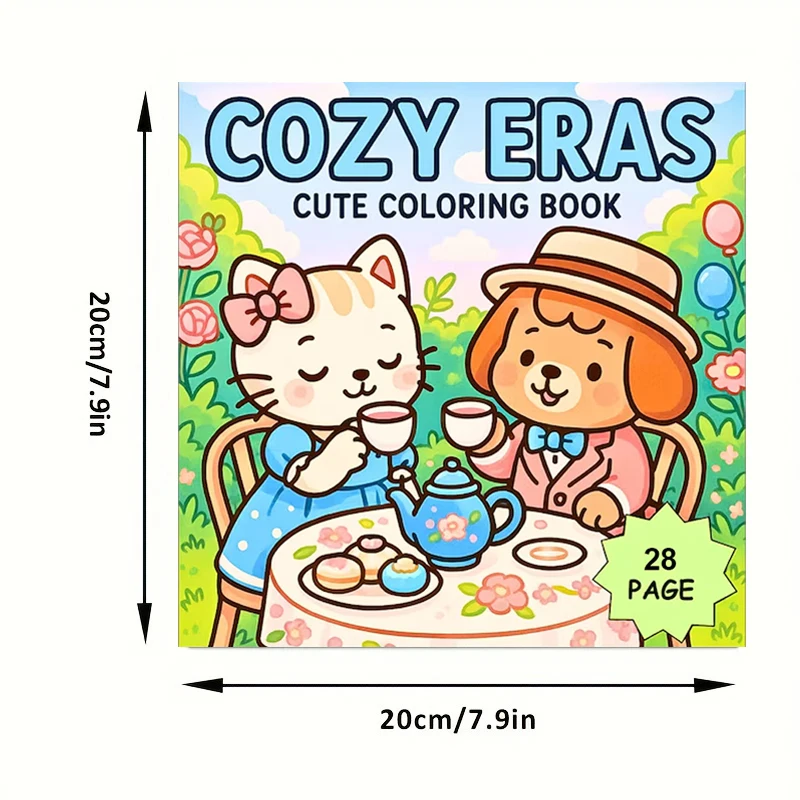 28 Pages Cutie Coloring Book, Painting Book for Valentine's Day Gifting, Birthday Party Gift, Drawing Supplies, Christmas