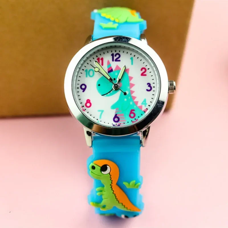 Kinder Kinder Mädchen Jungen Studenten Regenbogen Einhorn Dinosaurier Bunte Silikon Uhren Schöne Sterne Party Geschenk Quarz Armbanduhr