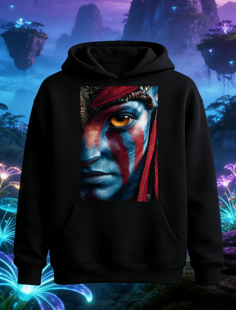 

25/26 Осень Зима Популярные американские ретро топы с капюшоном для пар для мужчин и женщин из фильма Аватар Толстовка из 100% чистого хлопка