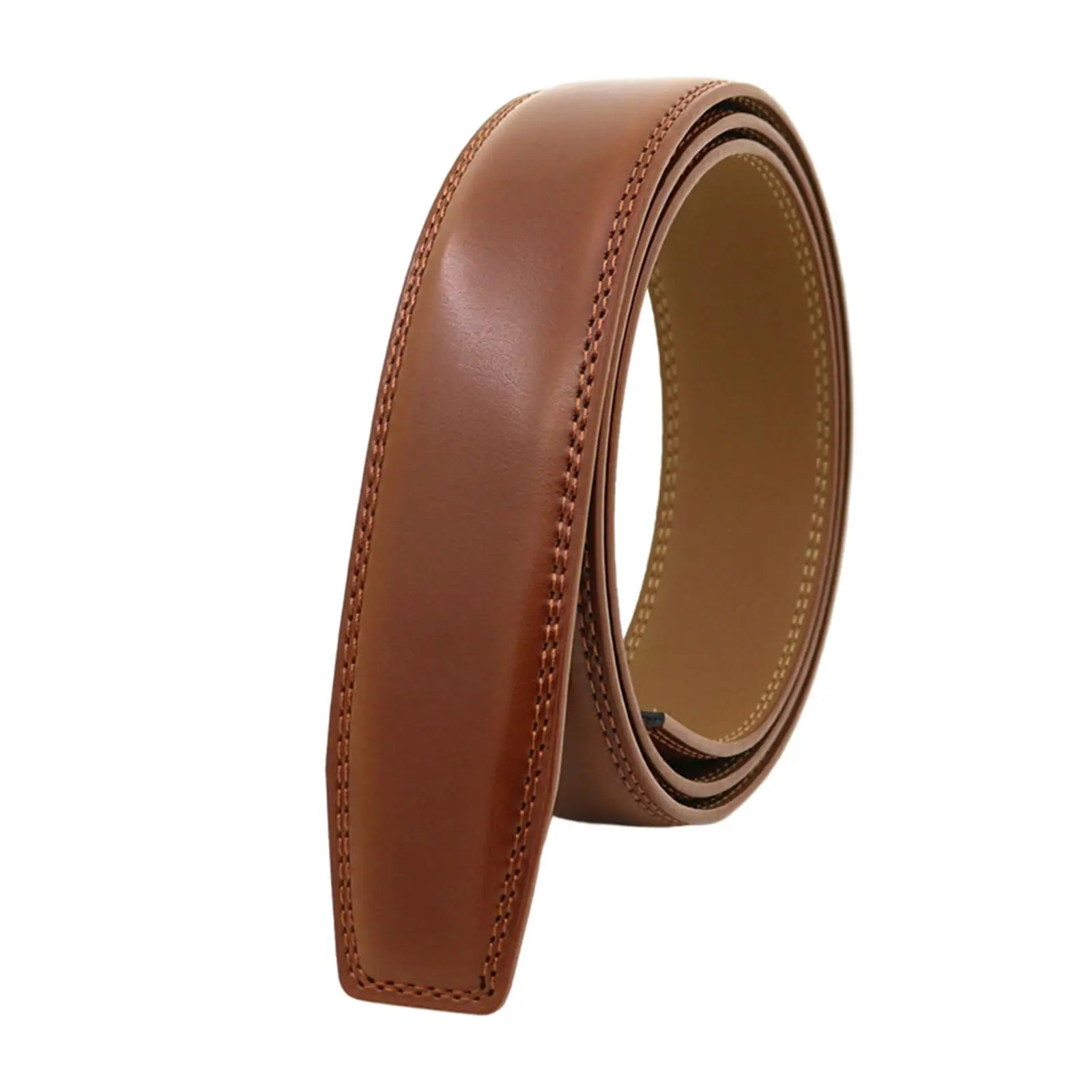 Mens Genuine Leather Belt Strap Replacement Adjustable Tidy Edge No Holes for Automatic Buckle for Jeans and Office