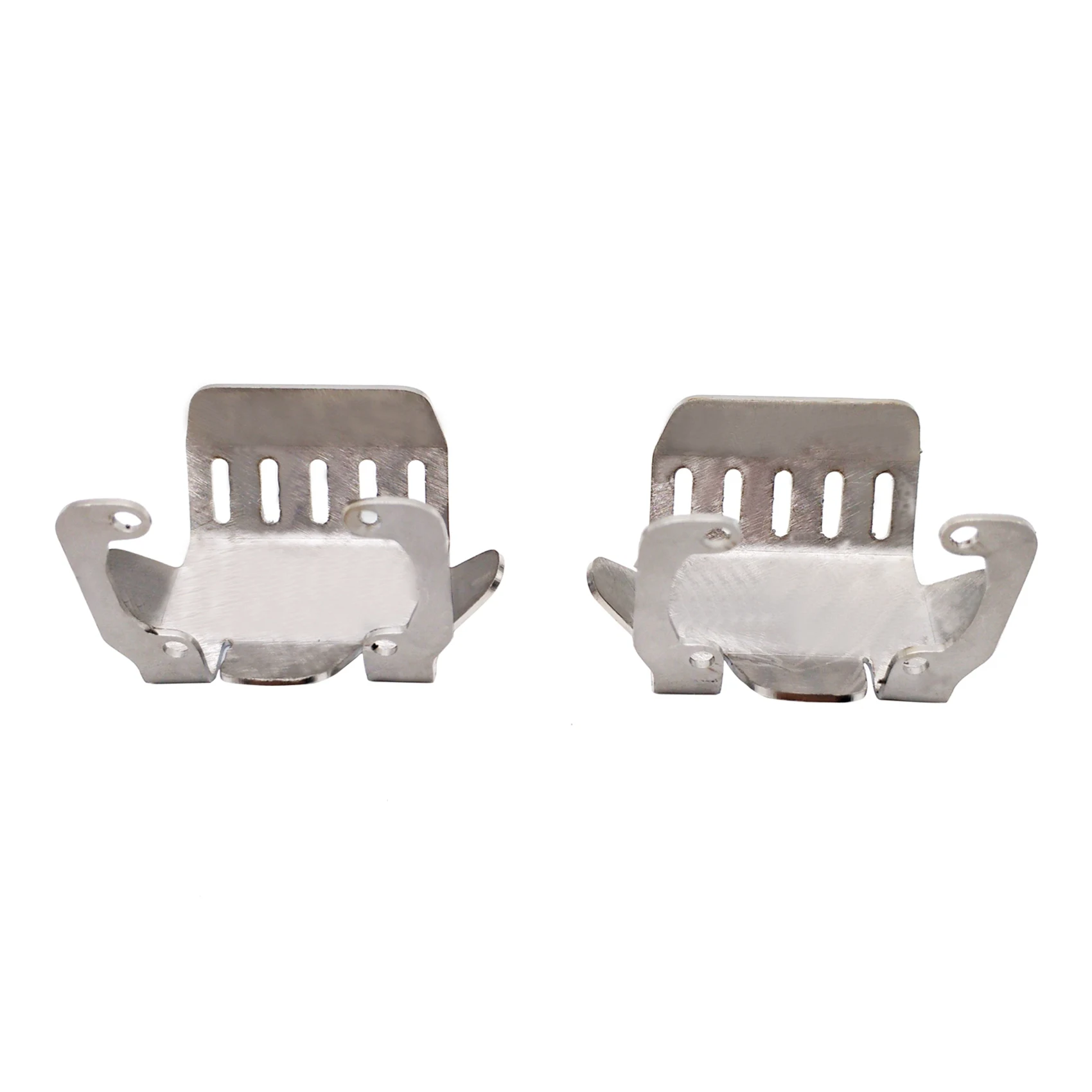 B24C-2X parachoques delantero de acero inoxidable inferior + eje + juego de placa de deslizamiento de protección de montaje de caja de cambios para AXIAL SCX10 II 90046 90047