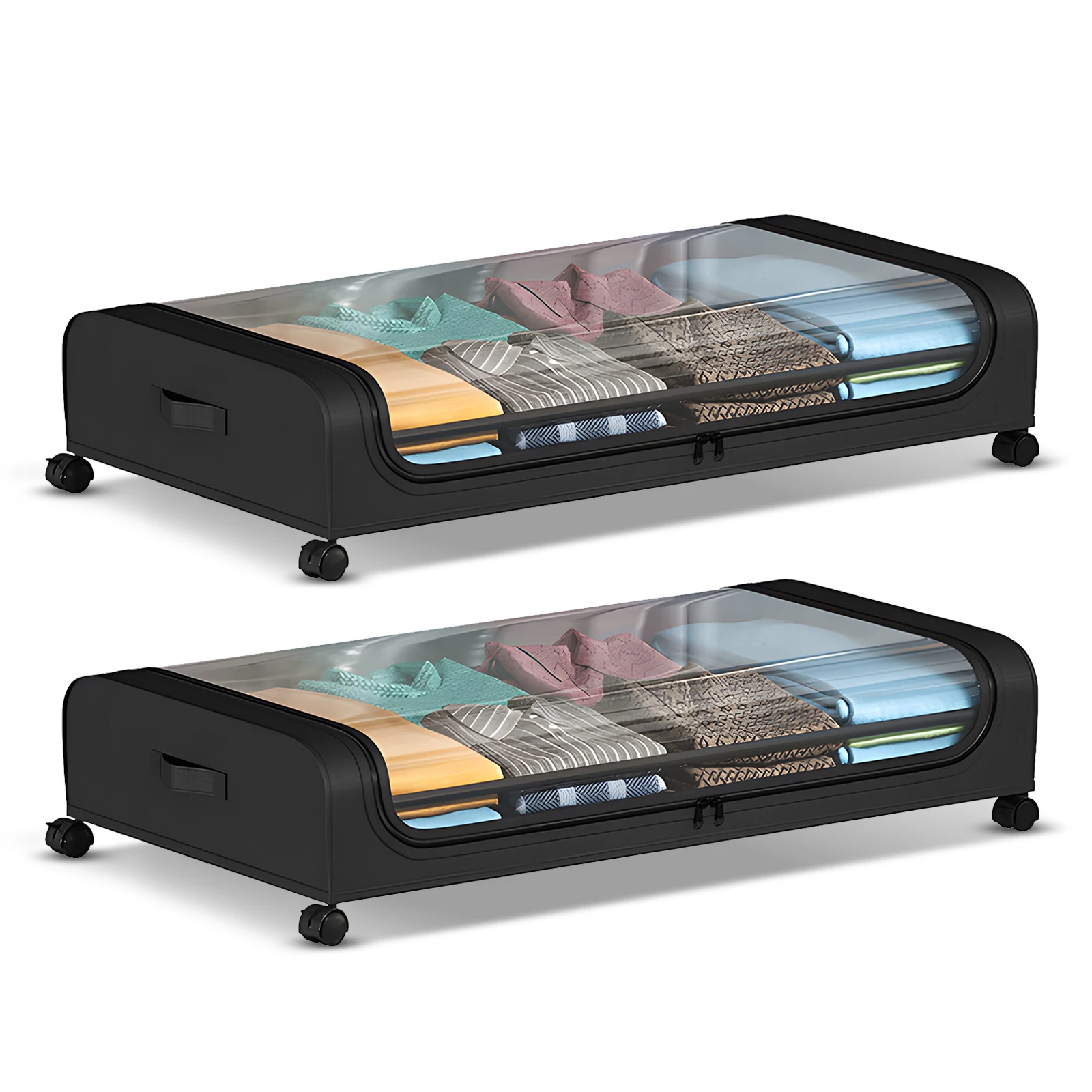Tragbare Platzsparende Unterbett-Schränke Ausziehbare Aufbewahrung für Kleidung und Schuhe Einfaches Design Rollende Schublade für Zuhause und Schlafzimmer