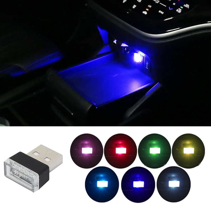 

7 Colors MINI USB Car Led Light Decorative Ambient Lighting Portable LED Light car accessories interior led lights for car