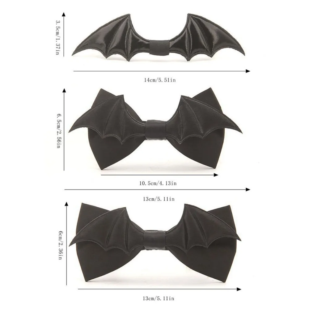 클래식 PU 가죽 할로윈 Cravat 블랙 조정 가능한 박쥐 나비 넥타이 소프트 크리 에이 티브 남자 넥타이 소년