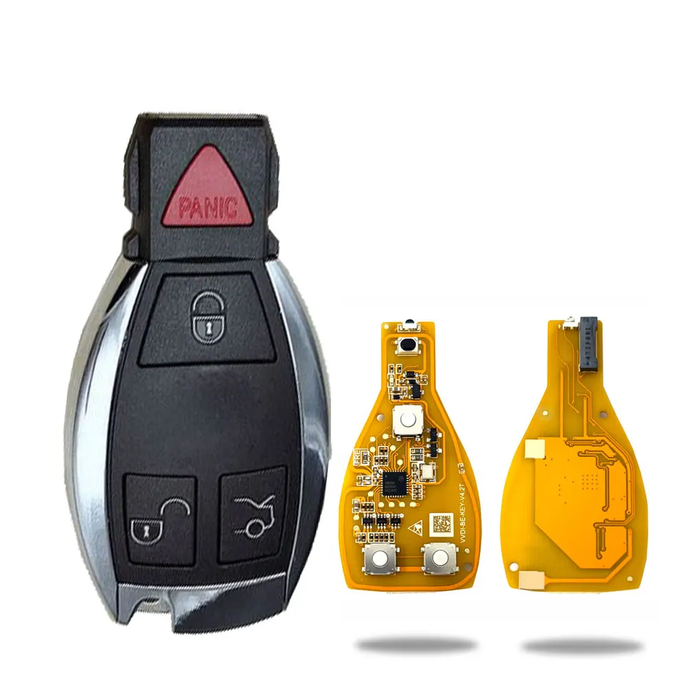 

5pcs Xhorse VVDI BE Key Pro 3/4 Button Remote Car Key for Mercedes Benz V3.2 PCB yellow Improved Version 315MHz/433MHz No Logo