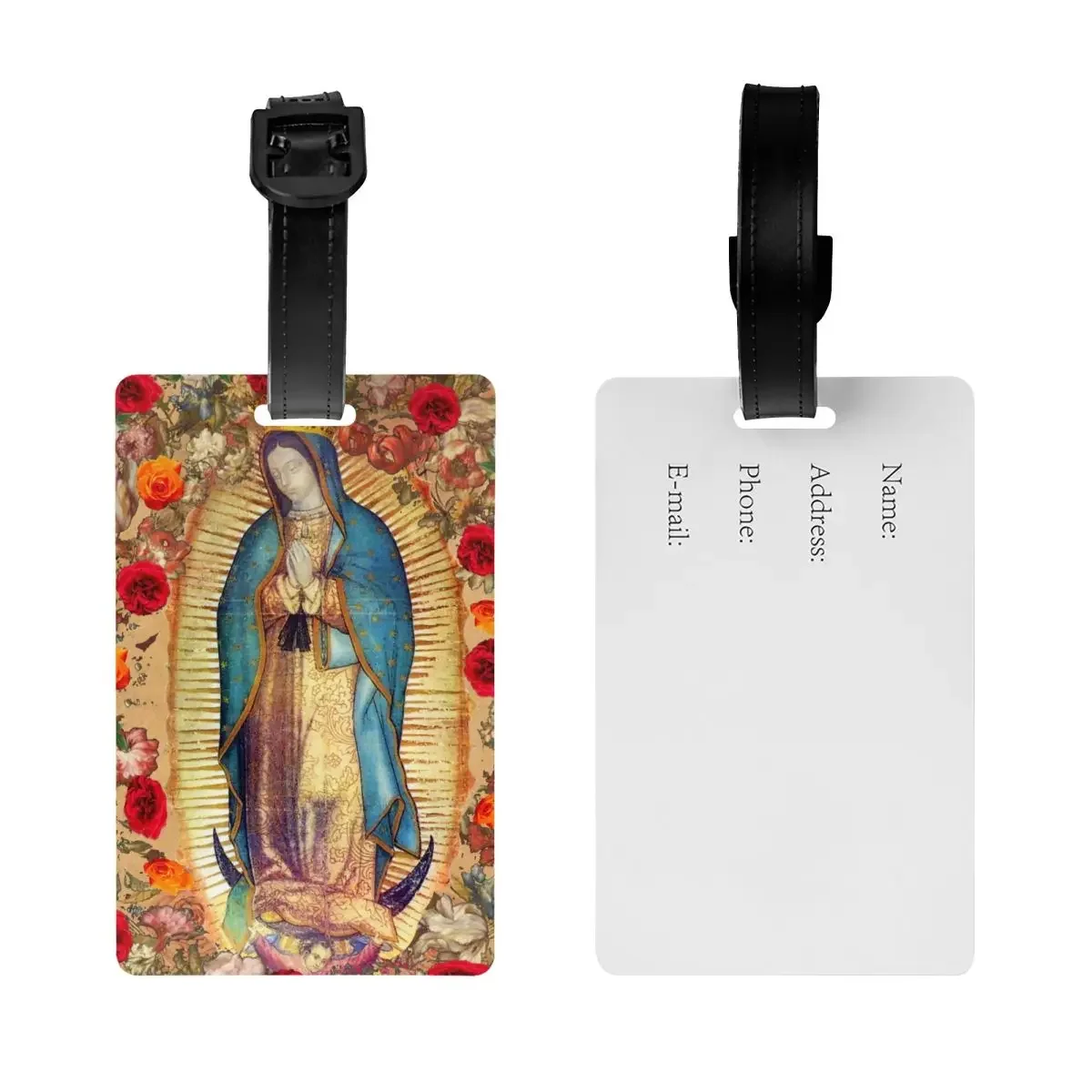 Our Lady Of Guadalupe Virgin Mary Luggage Tag Catholic Mexico Poster Suitcase Baggage Privacy Cover ID Label