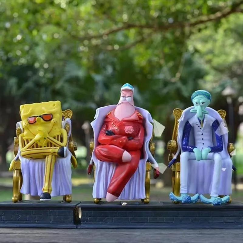 

23cm One Piece Anime Collection Model PVC Toy Three Generals Sitting Throne Barley Octopus Red Dog Yellow Ape Action Figure Gift