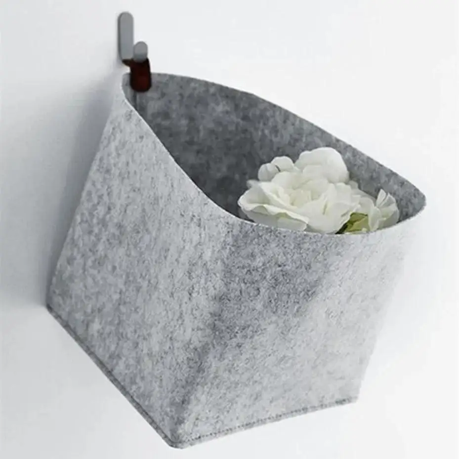 Creative Nordic Felt Storage Basket Convenient Folding Hall Entrance Key Small Storage Box Office Desktop Home Storage Box
