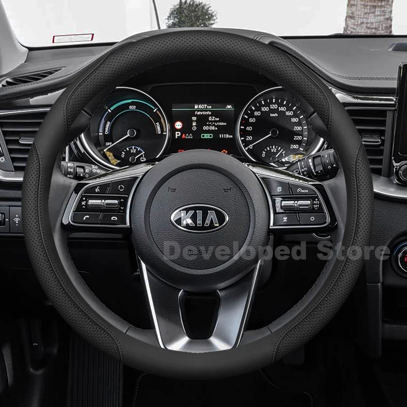 

Leather Car Steering Wheel Cover For Kia Xceed GT-Line Hybrid 2019-2024 Anti slip Auto Steering Wheel fit Kia Xceed Accessories