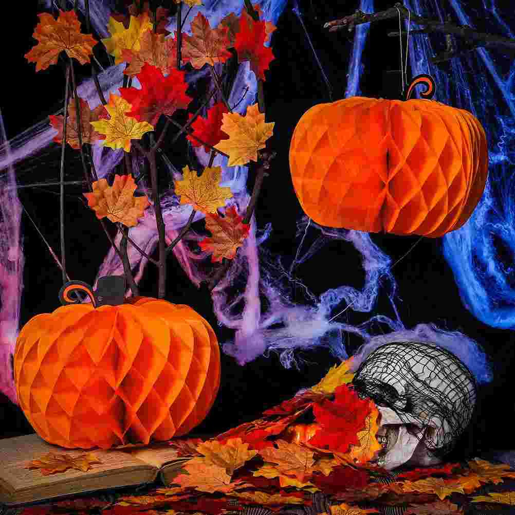 6 Pcs Paper Honeycomb Flower Special Shaped Decor Halloween Easter Fall naments Reusable Party Holiday