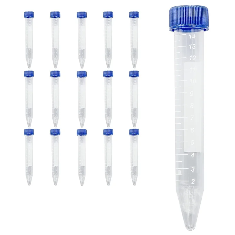 Scientific Conical Centrifuge Tubes 15ML, [50 Pack] Plastic Test Tube with Screw Caps, 15ML Sterile Test Tubes with Lids