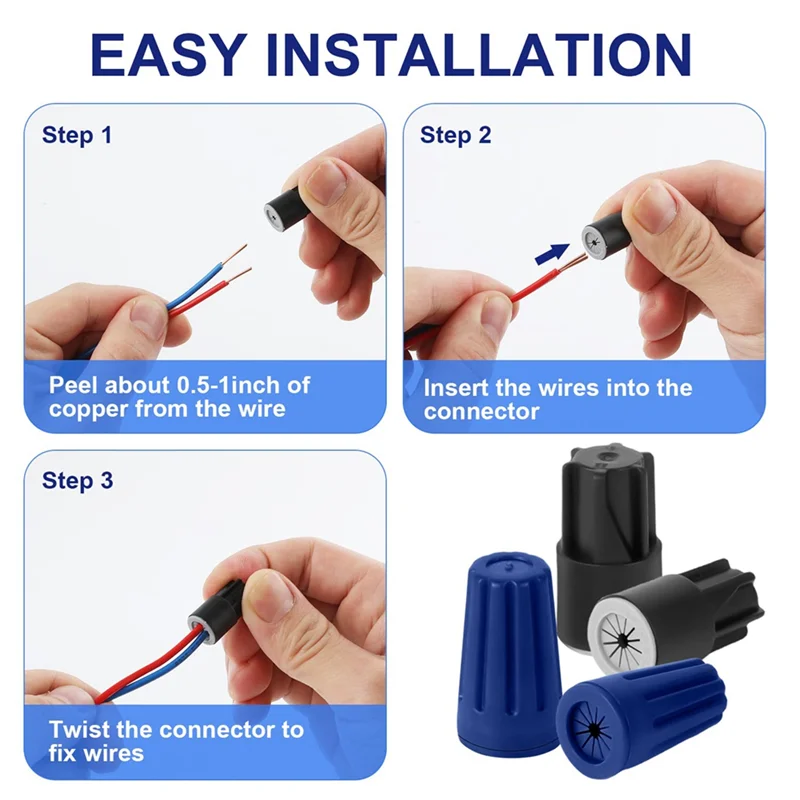 

MAKE-Waterproof Wire Nut Connectors Outdoor Electrical Wire Connectors Twist Nuts Wire Cap Plastic For Outdoor Irrigation Valves