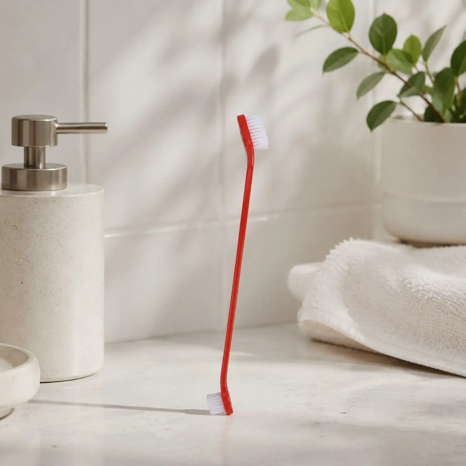 Soft Toothbrush Small Head Pet Tooth Brush Double Ended Gentle Gum Care for Dogs and Cats Travel Use