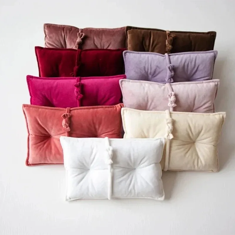 

Newborn Photography Props Velvet Bowknot Pillow Set Baby Posing Mat Photo Studio Shooting Accessories