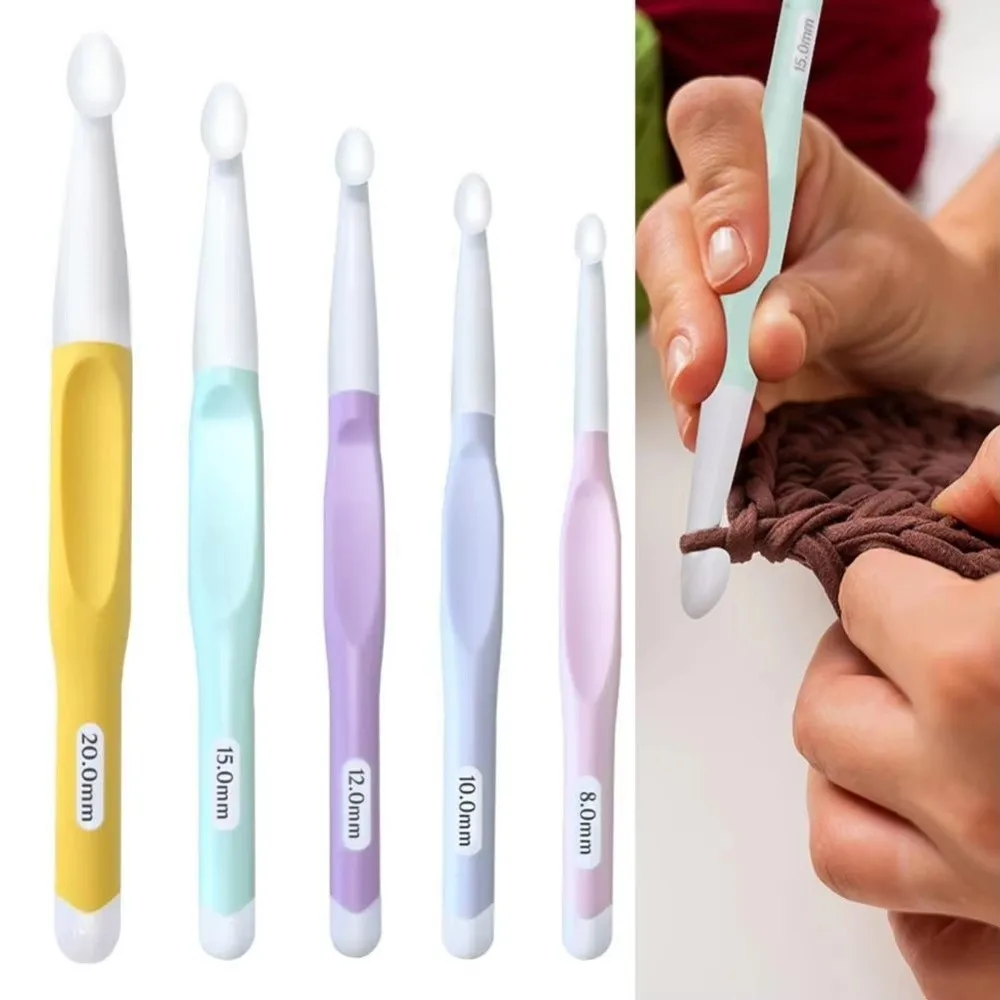 

4/5PCS Floral Resin Grips Crochet Hook 2.0-6.0mm Non-Slip Knitting Needle Yarn Knitting Knitting Tools Weave Needle