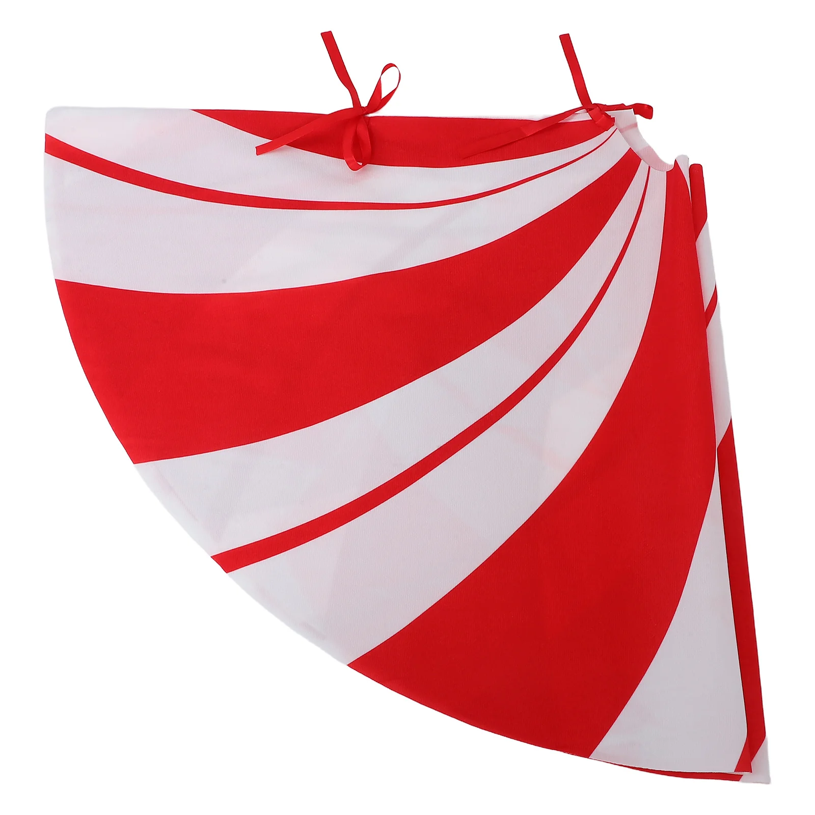 

45 Inch Christmas Skirt Red White Striped Fabric Round Tree Base Cover For Holiday Winter Party Decor Large Fabric Tree Skirt