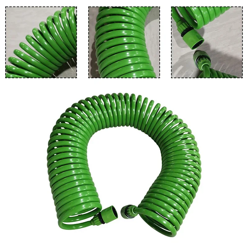 1PC Water Hose 7.5/10/15/20m Flexible Hose for Watering Courtyard Lawn Garden Coil Curly Hose with Connectors Recoil