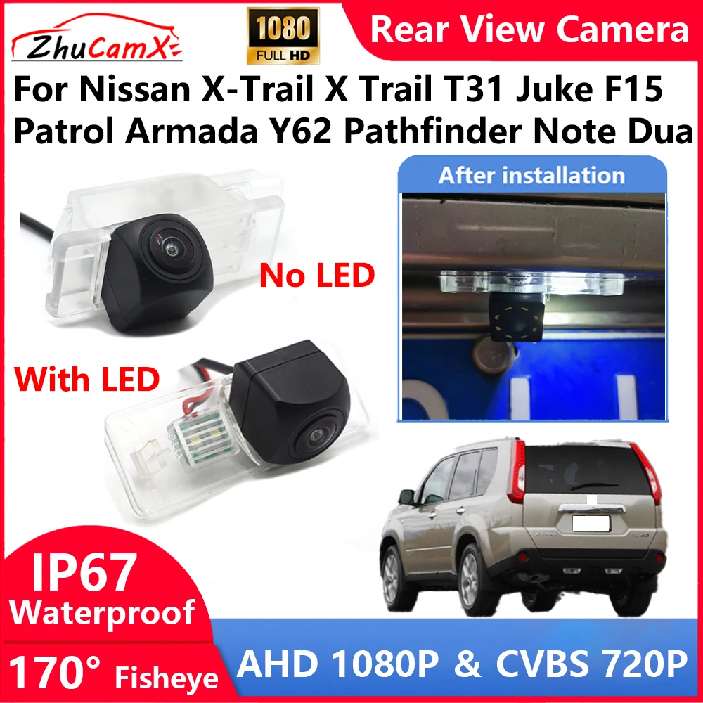 For Nissan X-Trail X Trail T31 Juke F15 Patrol Armada Y62 Pathfinder Note Dua Backup Parking Reverse Rear view Camera  AHD 1080P