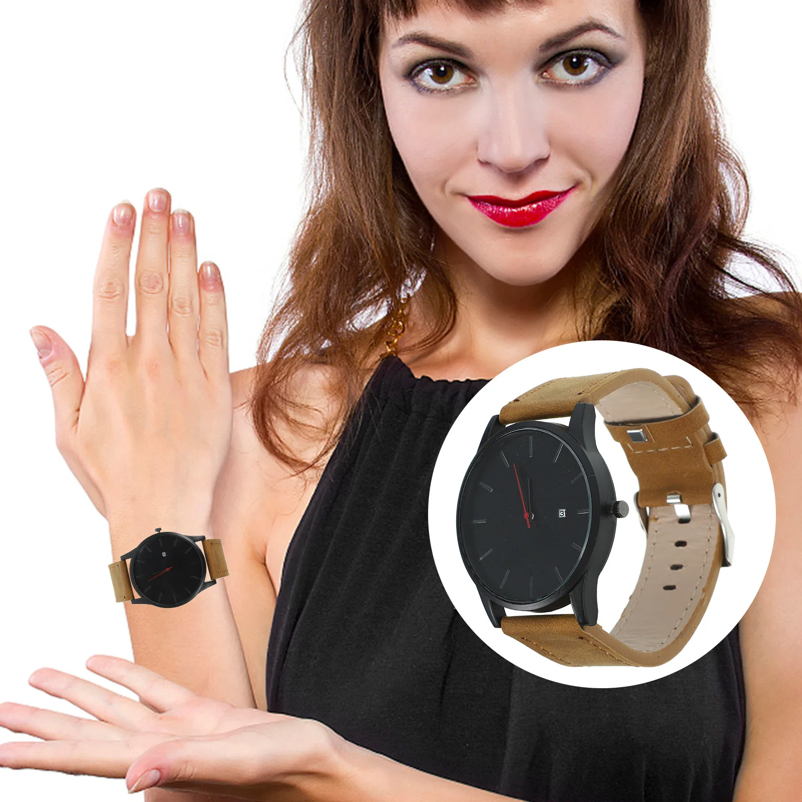 

Casual Quartz Watch Vintage Style Durable Comfortable Strap Precise Timekeeping Fashion Wristwatch for Man Women