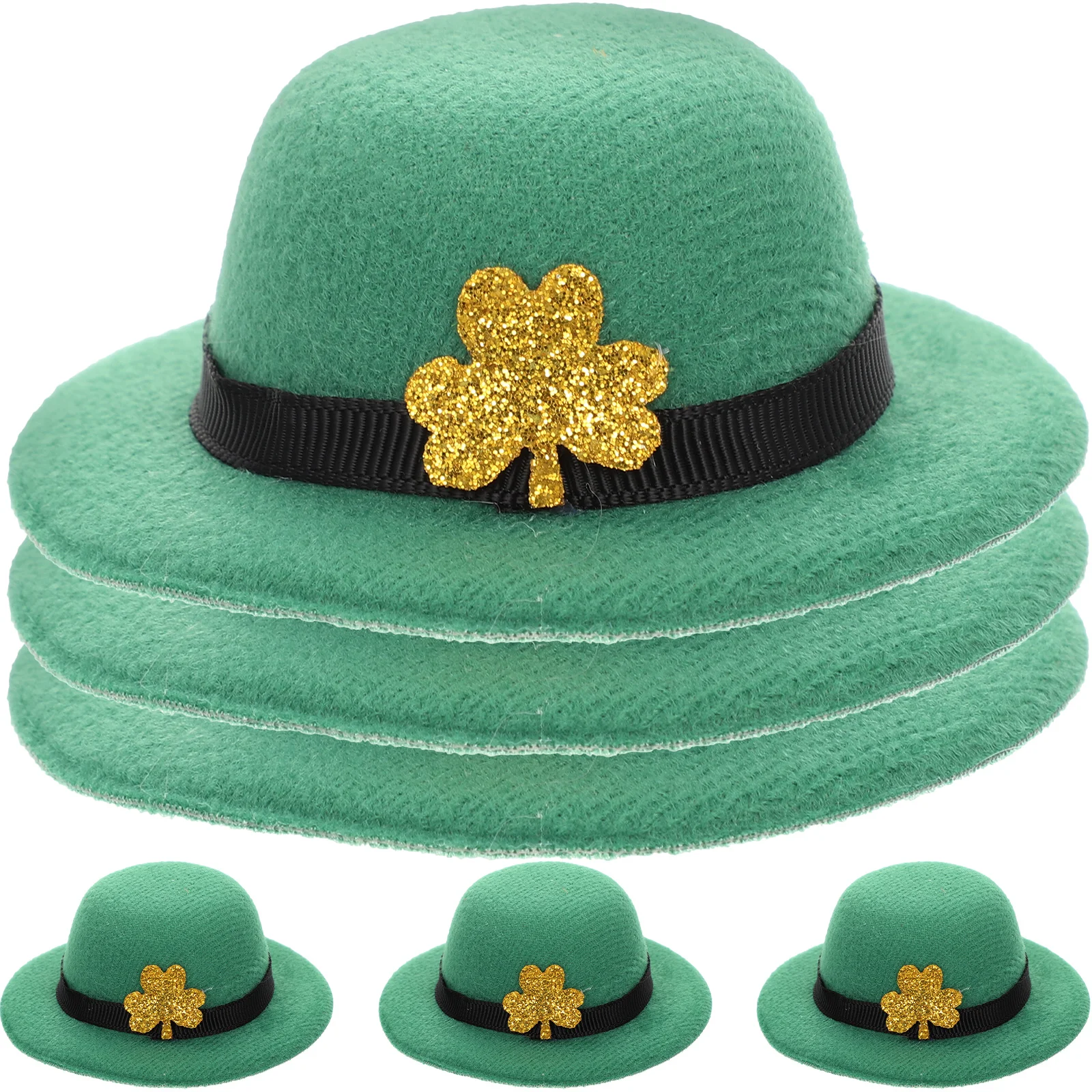 

6pcs Green Hats 8x8x2x8cm Patrick's Day Decor Party Bottle Covers Bar Tools Kitchen Bottle Cover For Party naments