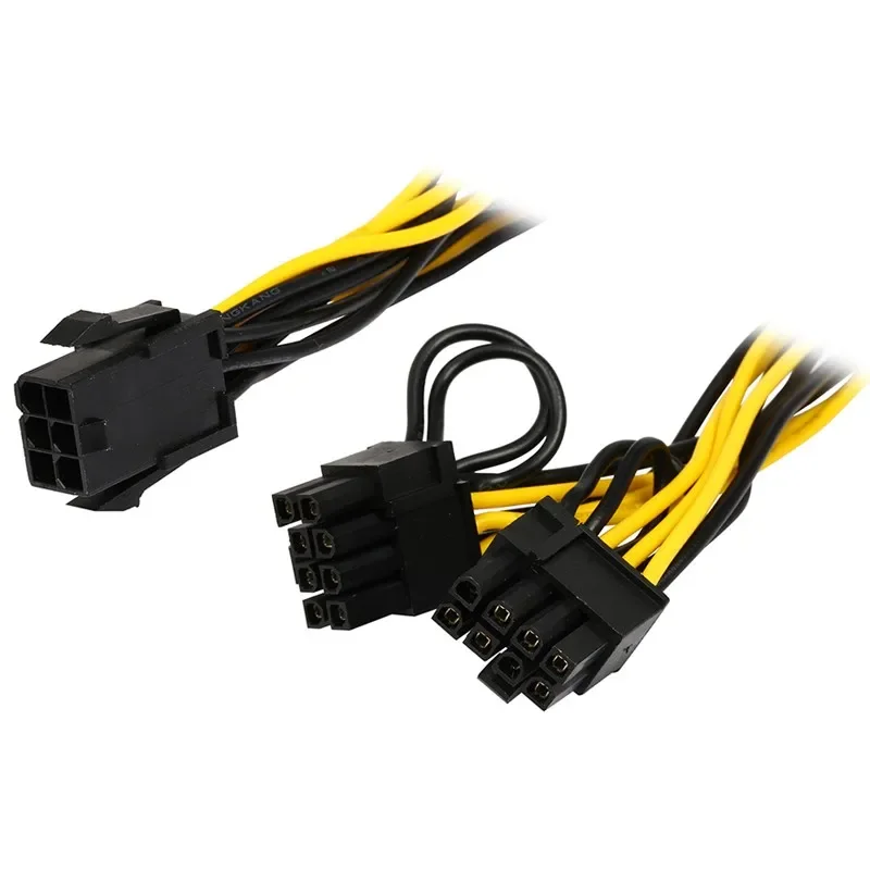 5pcs 6inch Molex 6-pin PCI Express to 2x PCIe 8 (6+2) pin Motherboard Graphics Video Card PCI-e GPU Splitter Hub Power Cable