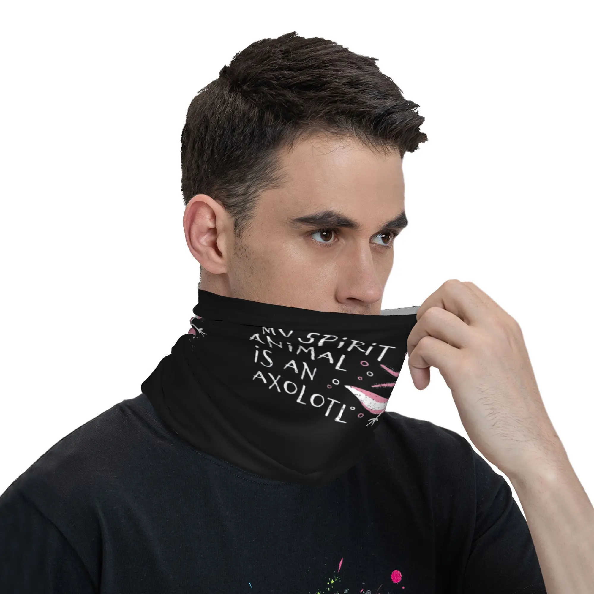 Lindo anfibio-Mi espíritu Animal es un Axolotl Bandana cubierta para el cuello bufanda envolvente diadema multiusos montar Unisex adulto lavable