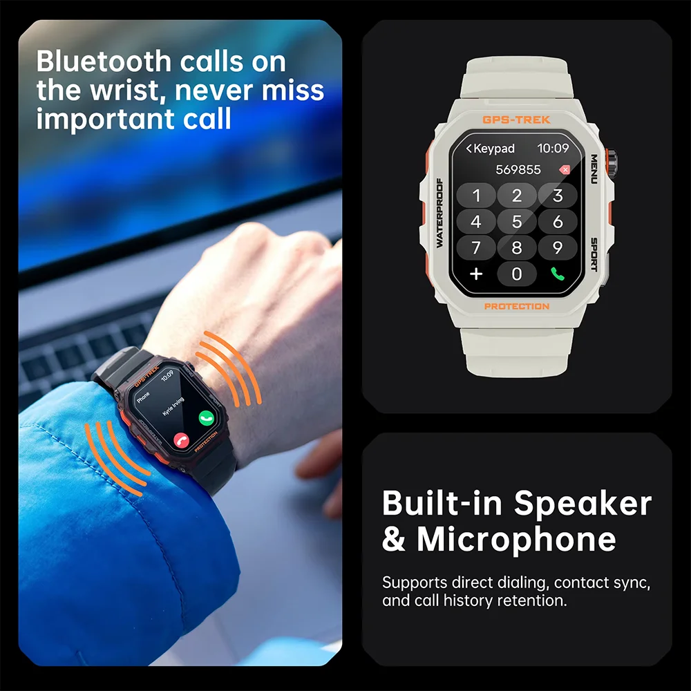 2025 جديد GPS ساعة ذكية الرياضة في الهواء الطلق المدمج في GPS Smartwatch جهاز تعقب للياقة البدنية بلوتوث دعوة ساعة ل Xiaomi هواوي آيفون