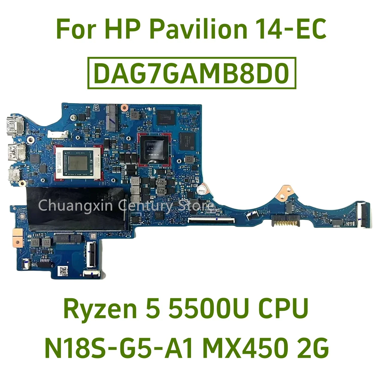 

DAG7GAMB8D0 motherboard is suitable for HP Pavilion 14-EC laptop R5 R7 CPU GPU: MX450 100% tested and qualified for shipment