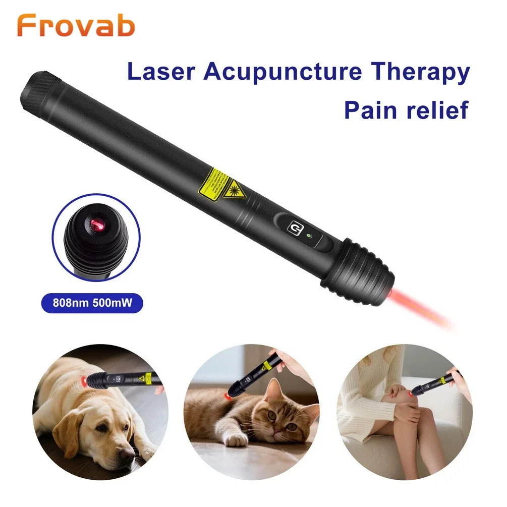 

Лазерный аппарат Frovab для полного облегчения боли в теле, 808 нм, 500 мВт, светотерапия NIR, портативный стимулятор акупунктурных точек, уход за меридианами