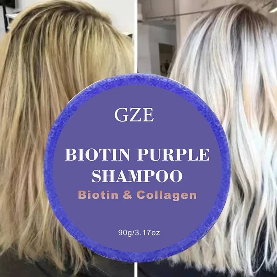 GZE Color Depositing Purple Shampoo Bar für Blondine, Silber, Grau – Anti-Messing. Entfernen Sie gelbe Töne und Messing von hervorgehoben