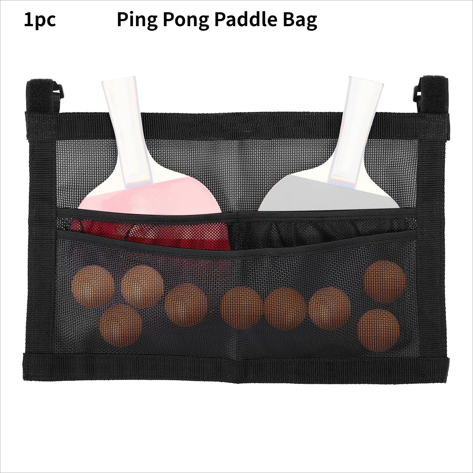 Portable Polyester Table Tennis Paddle Storage Bag, Waterproof Wear Resistant Ping Pong Carry Pouch for Training Practice