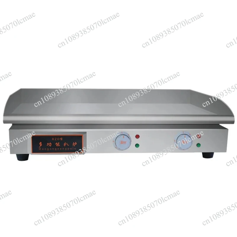 Commercial Electric Griddle Teppanyaki Flat Grill Frying Machine 820 Breakfast Barbecue Intelligent Temperature Control 12mm