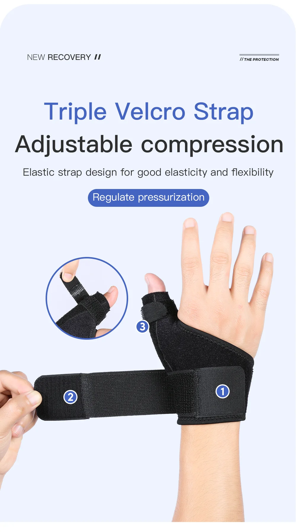 1PC Flexible Schiene Handgelenk Daumen Unterstützung Klammer für Sehnenscheidenentzündung Arthritis Atmungsaktive Daumen Schutz Schutz Passt Rechts und Links Hand – Detail 4